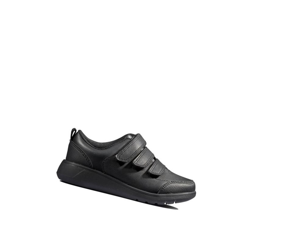 Zapatos Escolares Clarks Scape Sky Cuero Niño Negras | DLJM-46357