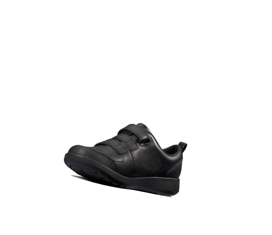 Zapatos Escolares Clarks Scape Sky Cuero Niño Negras | YWRG-12473