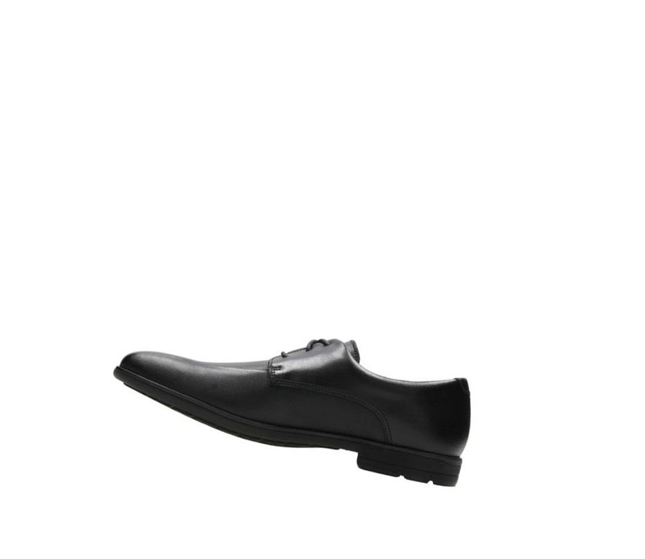 Zapatos Escolares Clarks Willis Lad Cuero Niño Negras | HCOR-65794