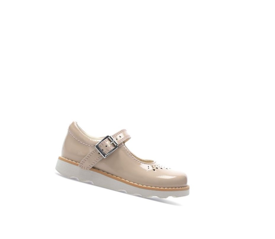 Zapatos Mary Jane Clarks Crown Jump Cuero Niña Arena | XKMJ-68907