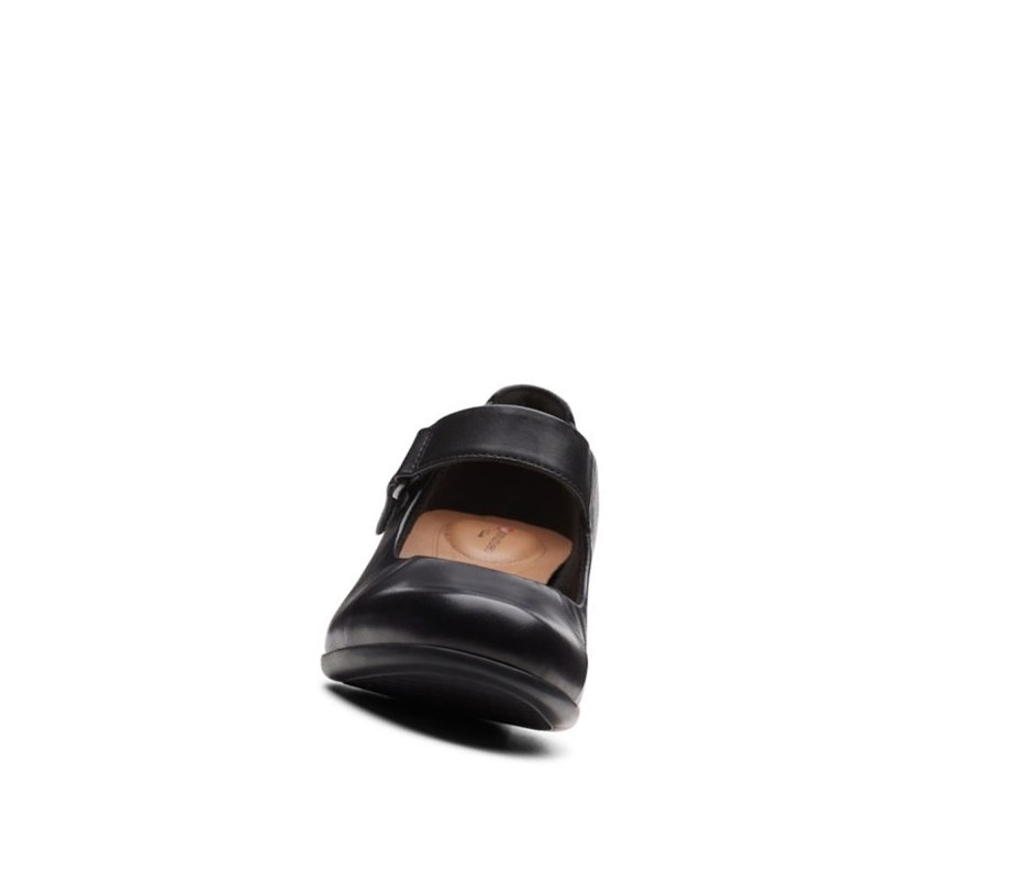 Zapatos Mary Jane Clarks Un Damson Vibe Cuero Anchos Fit Mujer Negras | MDZP-13854