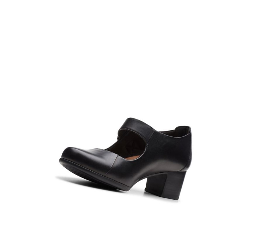 Zapatos Mary Jane Clarks Un Damson Vibe Cuero Mujer Negras | PYWB-13925