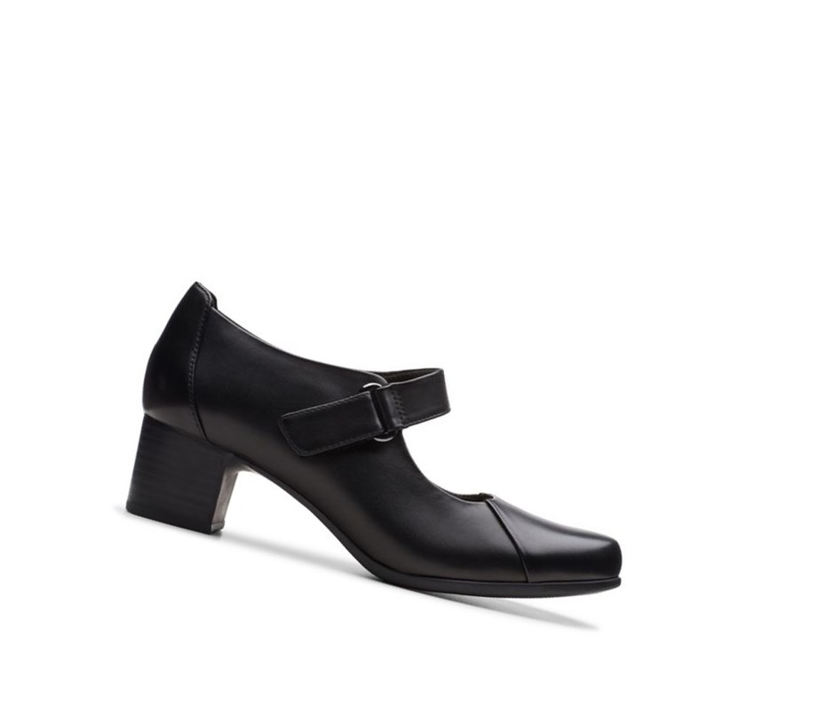 Zapatos Mary Jane Clarks Un Damson Vibe Cuero Mujer Negras | PYWB-13925