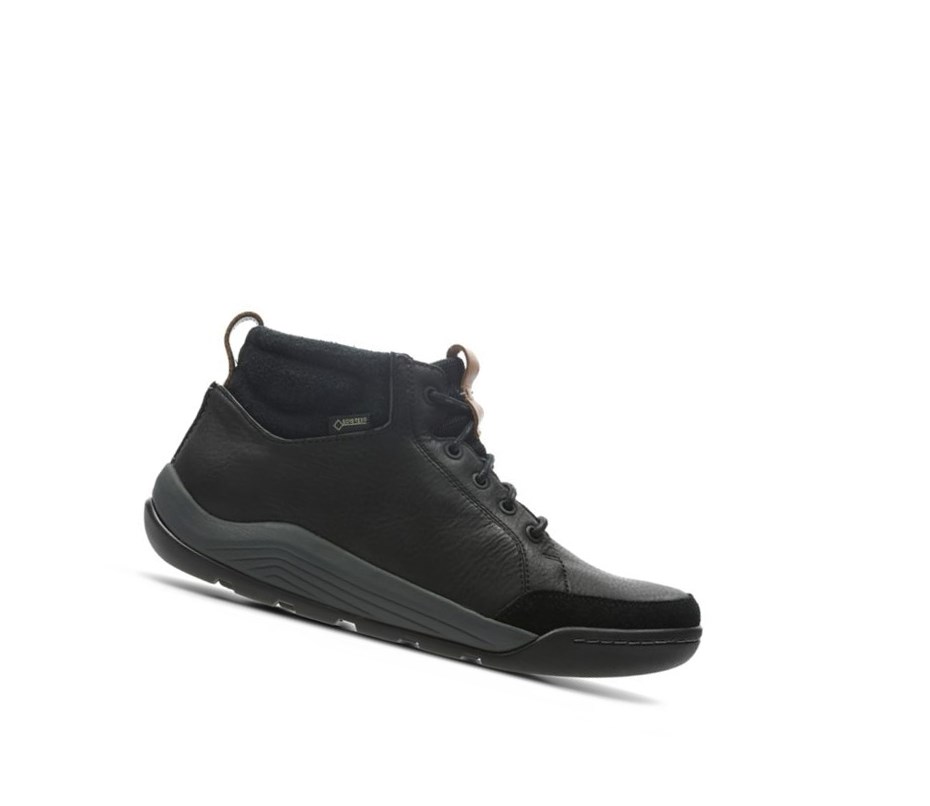 Zapatos Outdoor Clarks Ashcombe Mid Gore-tex Cuero Hombre Negras | MQYW-94267