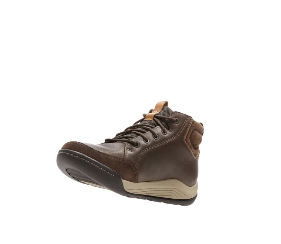 Zapatos Outdoor Clarks Ashcombe Mid Gore-tex Cuero Hombre Marrones Oscuro | VMRE-29358