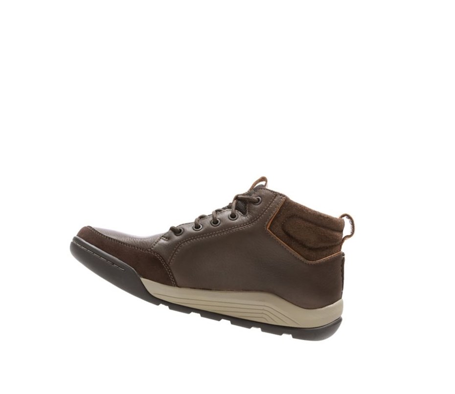 Zapatos Outdoor Clarks Ashcombe Mid Gore-tex Cuero Hombre Marrones Oscuro | VMRE-29358