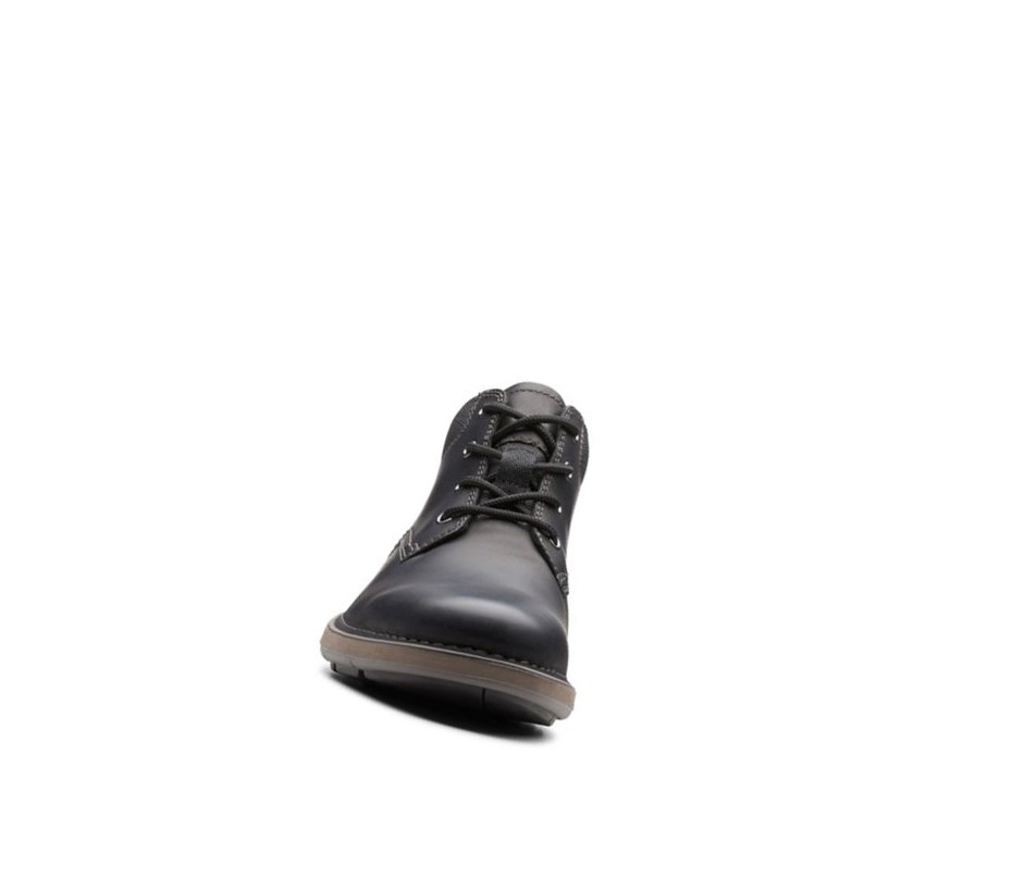 Zapatos Outdoor Clarks Un Larvik Top Cuero Hombre Negras | HAKO-32190