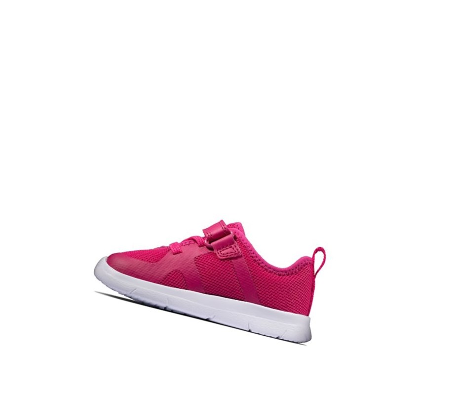 Zapatos Piel Clarks Ath Flux Cuero Niña Rosas | YKZN-06895