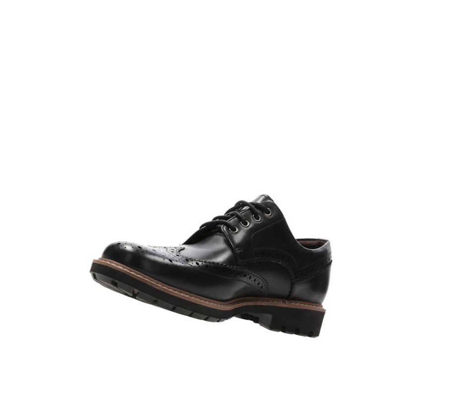 Zapatos Piel Clarks Batcombe Wing Cuero Hombre Negras | IBGO-12908