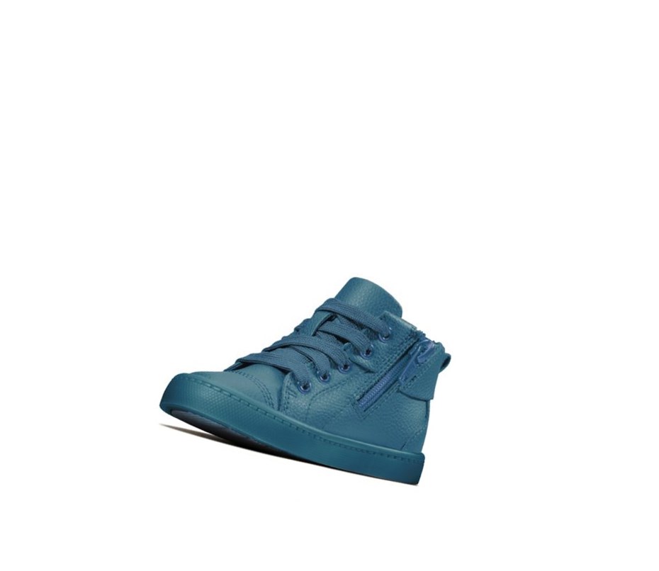 Zapatos Piel Clarks City Oasis Cuero Niña Azules Oscuro | CELX-35890