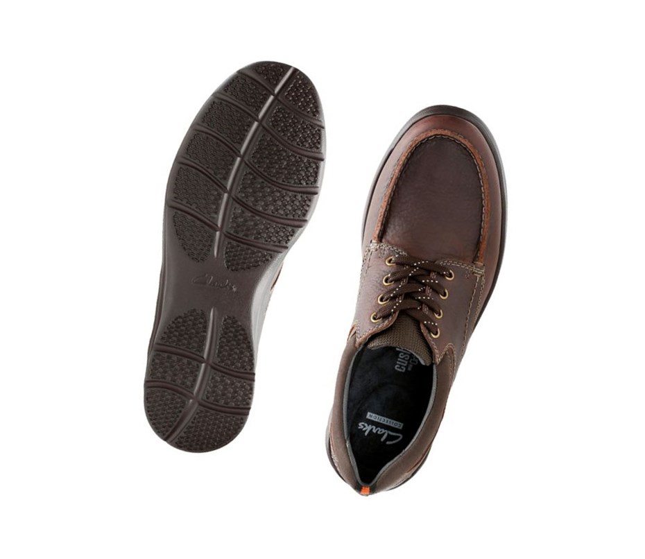 Zapatos Piel Clarks Cotrell Edge Oily Cuero Anchos Fit Hombre Marrones | CHXA-29105