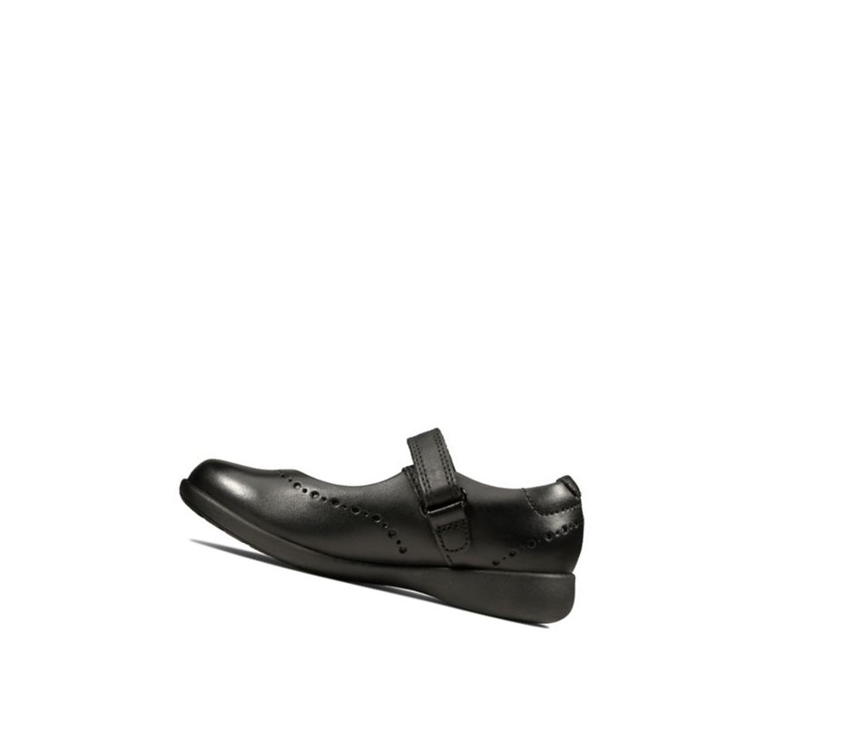 Zapatos Piel Clarks Etch Craft Cuero Niña Negras | YGDT-62157