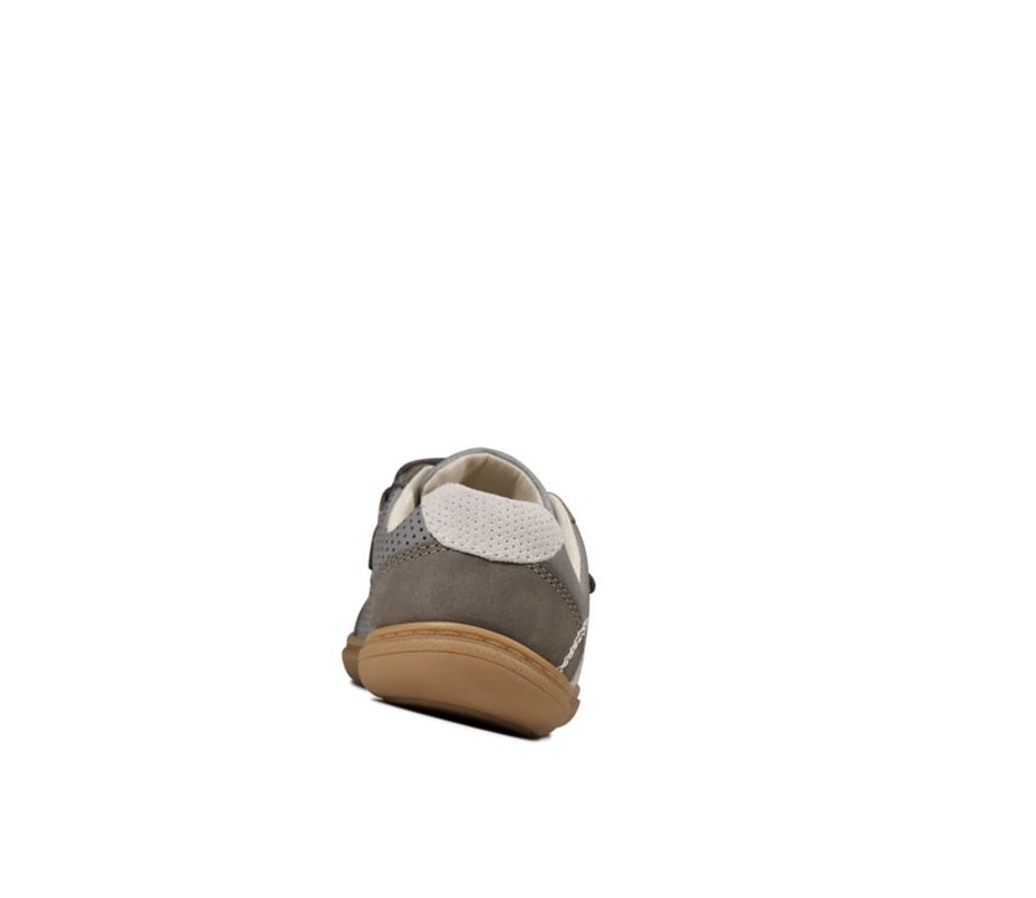 Zapatos Piel Clarks Flash Metra Cuero Niño Gris Oscuro | EWKI-29841