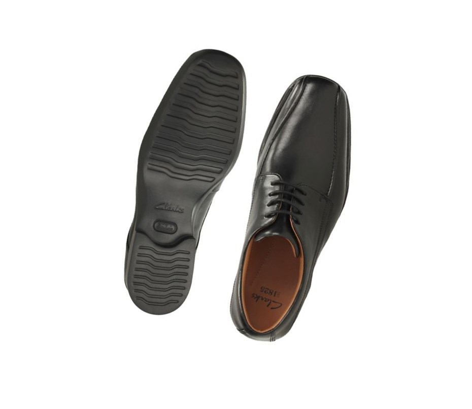 Zapatos Piel Clarks Francis Air Cuero Hombre Negras | XSZT-08127