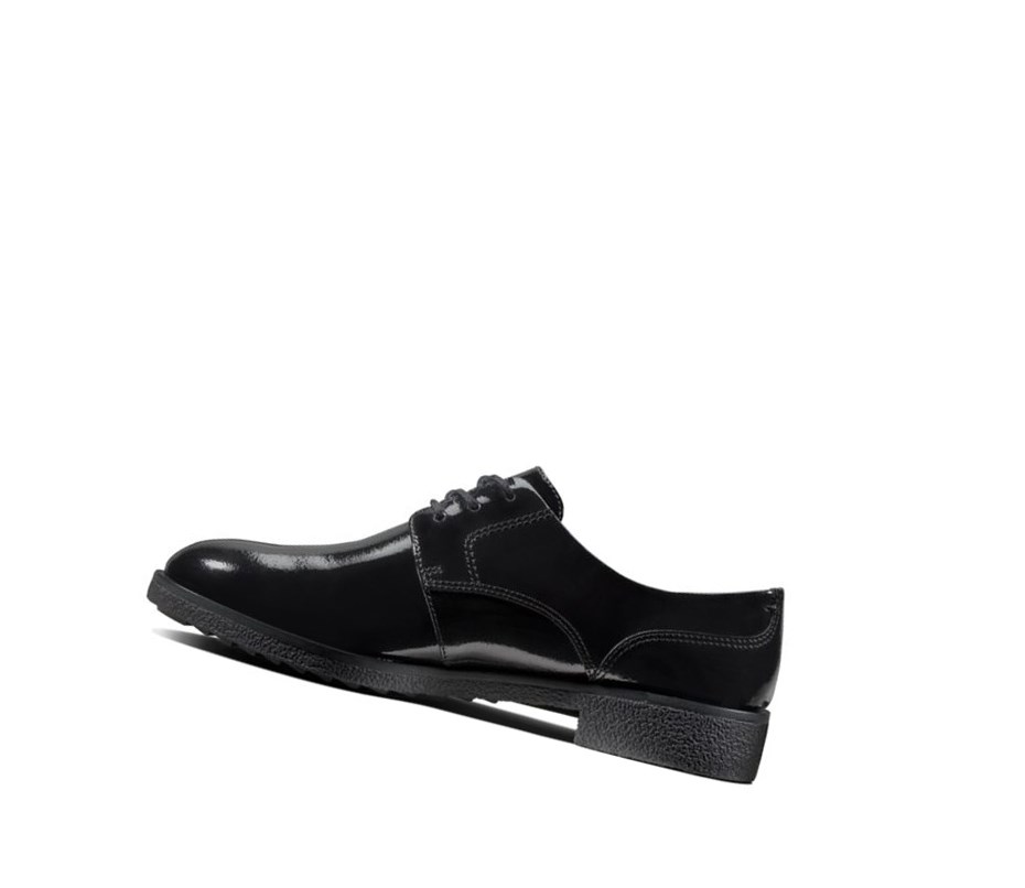 Zapatos Piel Clarks Griffin Lane Charol Anchos Fit Mujer Negras | LGSD-52347