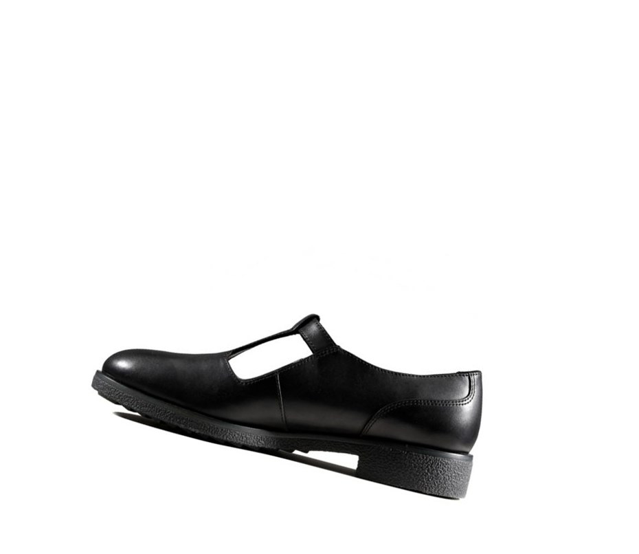 Zapatos Piel Clarks Griffin Town Cuero Anchos Fit Mujer Negras | NBXW-36975