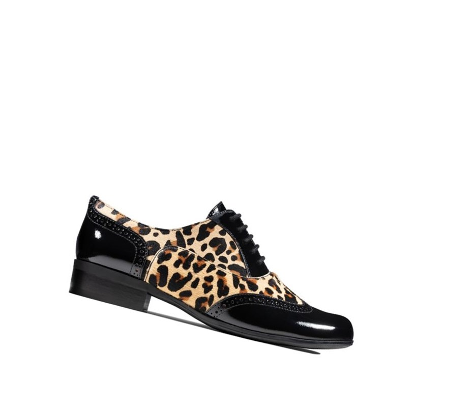 Zapatos Piel Clarks Hamble Oak Print Cuero Mujer Leopardo | BMSQ-24517