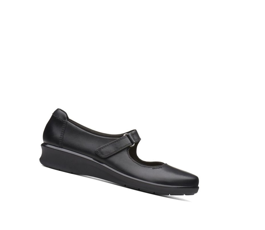 Zapatos Piel Clarks Hope Henley Cuero Mujer Negras | PXLF-48716