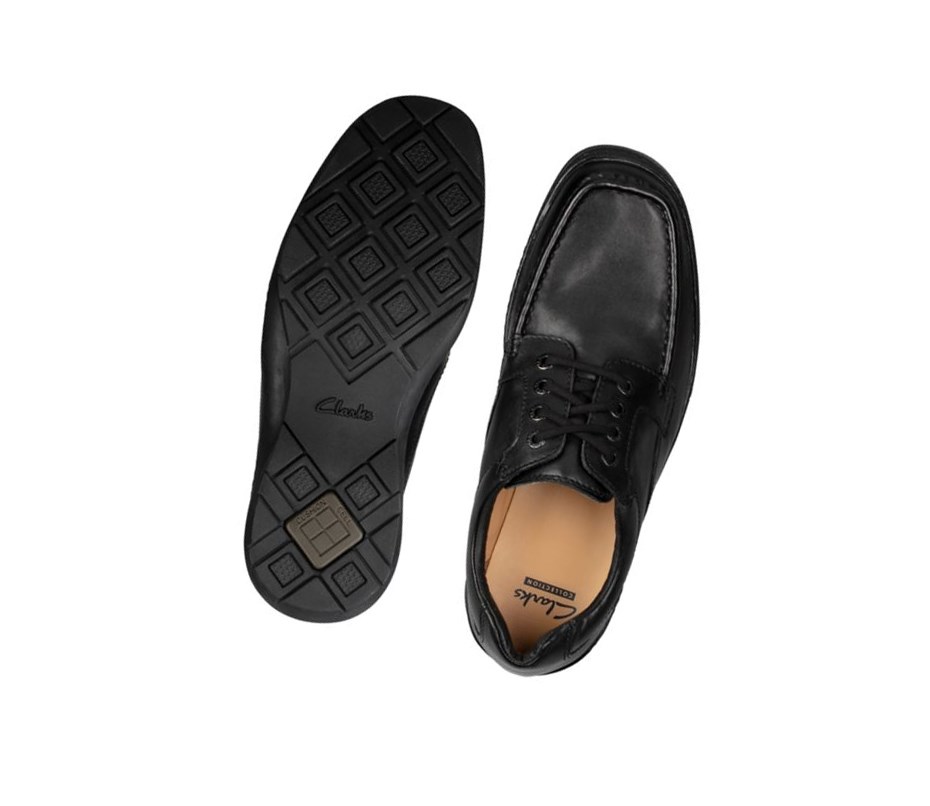 Zapatos Piel Clarks Line Day Cuero Hombre Negras | ZQTD-46953