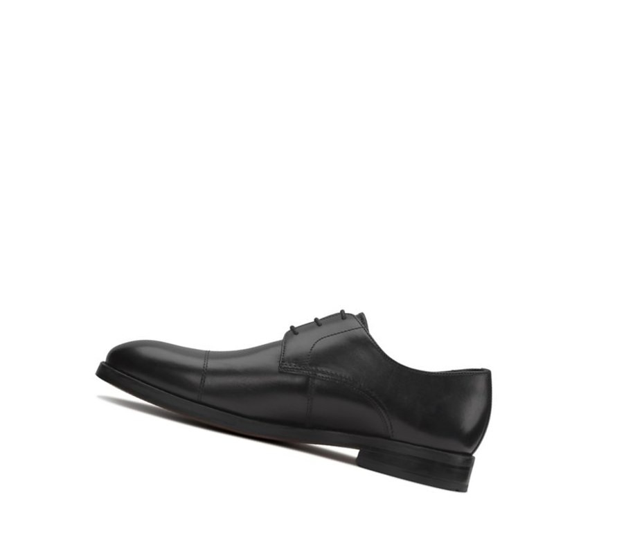 Zapatos Piel Clarks Oliver Cap Cuero Hombre Negras | BREX-92584