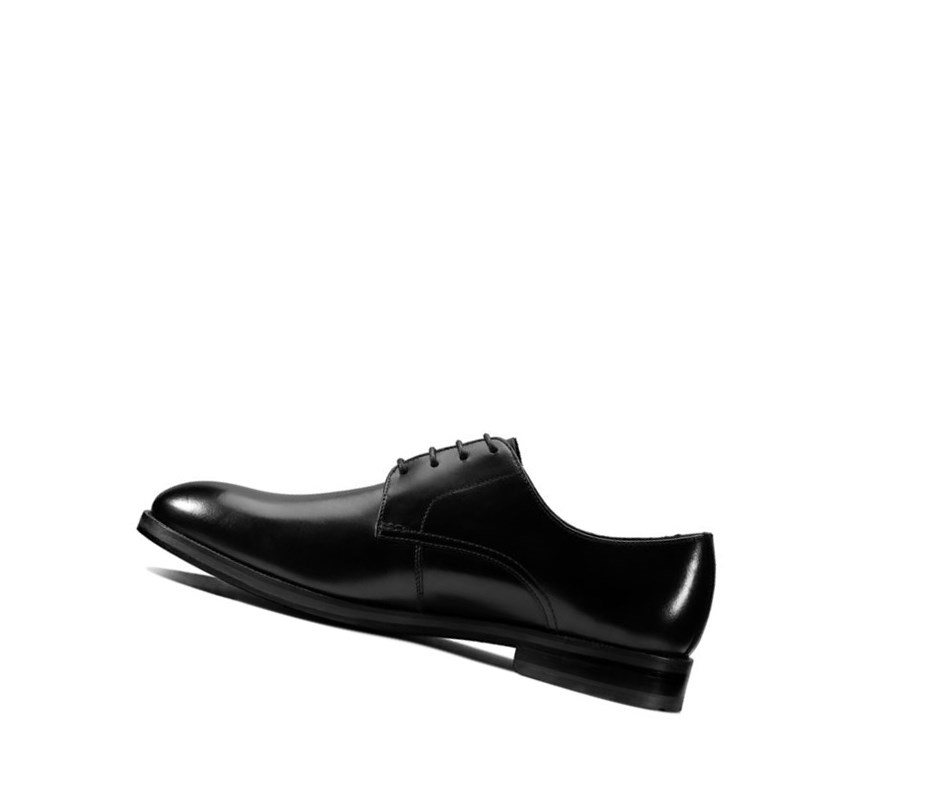 Zapatos Piel Clarks Oliver Encaje Cuero Hombre Negras | OUAK-17392