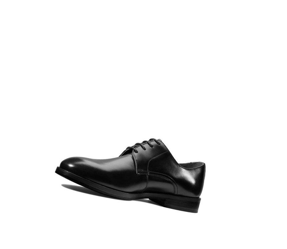 Zapatos Piel Clarks Oliver Encaje Cuero Anchos Fit Hombre Negras | XDNJ-62518