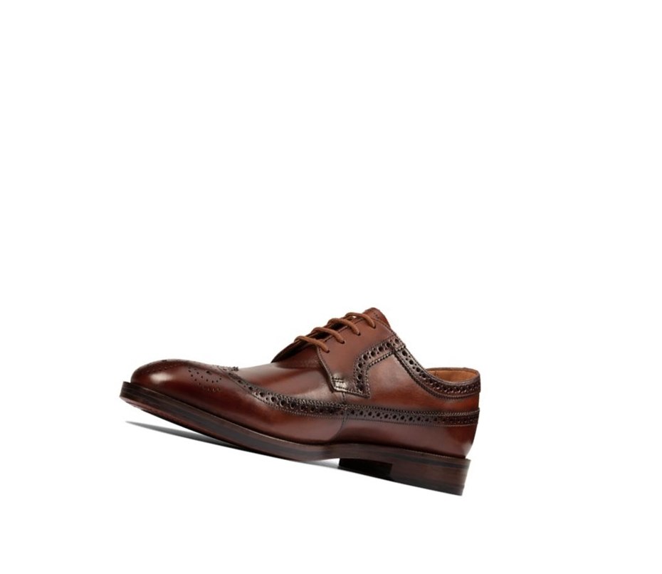 Zapatos Piel Clarks Oliver Wing Cuero Hombre Marrones Oscuro | VHEI-26379