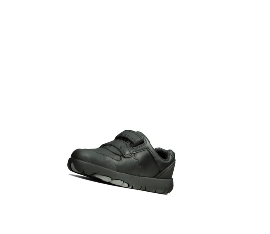 Zapatos Piel Clarks Rex Pace Cuero Niño Negras | PYDR-36140