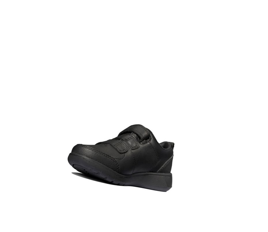 Zapatos Piel Clarks Scape Sky Cuero Niño Negras | NMOC-49801