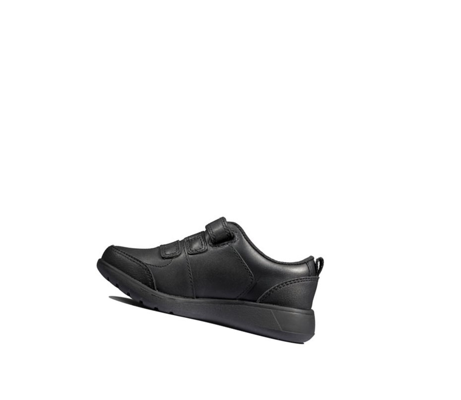 Zapatos Piel Clarks Scape Sky Cuero Niño Negras | NMOC-49801