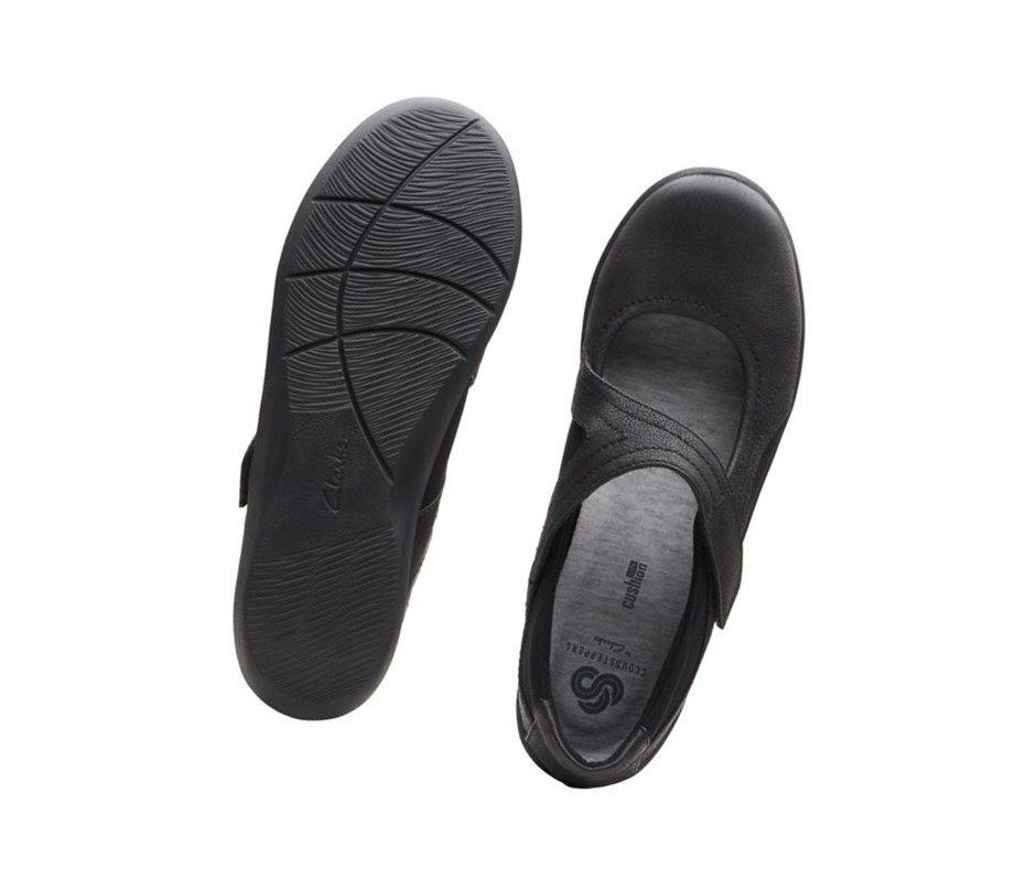 Zapatos Piel Clarks Sillian Bella Anchos Fit Mujer Negras | MWHO-56189