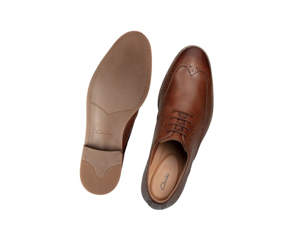 Zapatos Piel Clarks Stanford Limit Cuero Hombre Marrones | ZAQG-25079