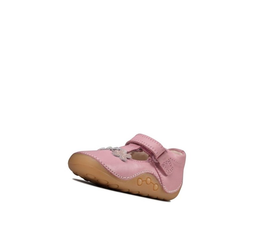 Zapatos Piel Clarks Tiny Sun Cuero Niña Rosas | TIZU-98612