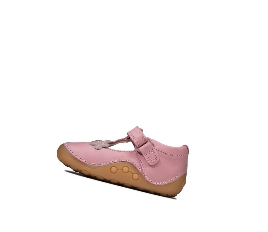 Zapatos Piel Clarks Tiny Sun Cuero Niña Rosas | TIZU-98612