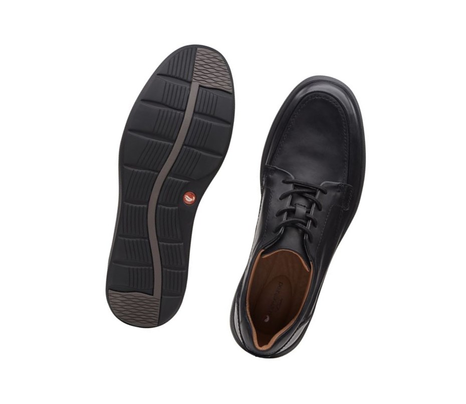 Zapatos Piel Clarks Un Abode Ease Cuero Anchos Fit Hombre Negras | LXMP-91267