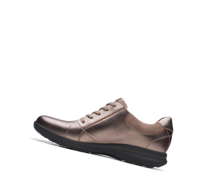 Zapatos Piel Clarks Un Adorn Encaje Cuero Anchos Fit Mujer Cobra Metal | GVCK-60379