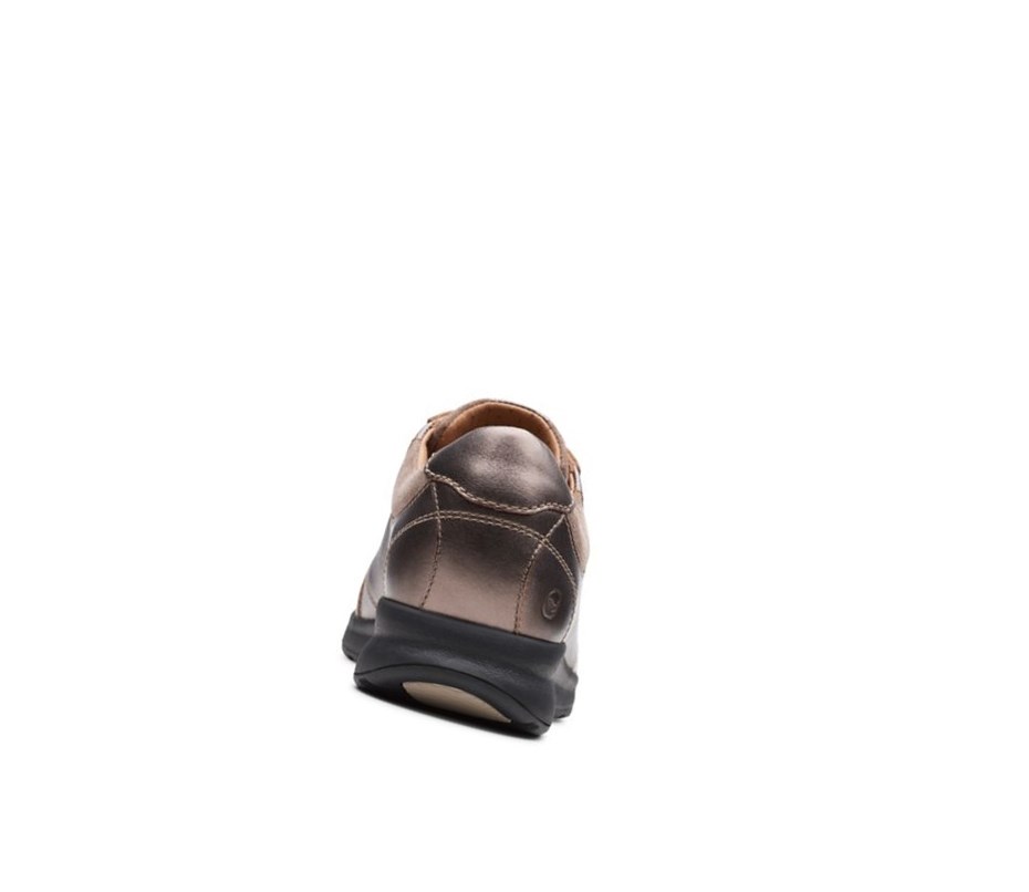 Zapatos Piel Clarks Un Adorn Encaje Cuero Anchos Fit Mujer Cobra Metal | GVCK-60379