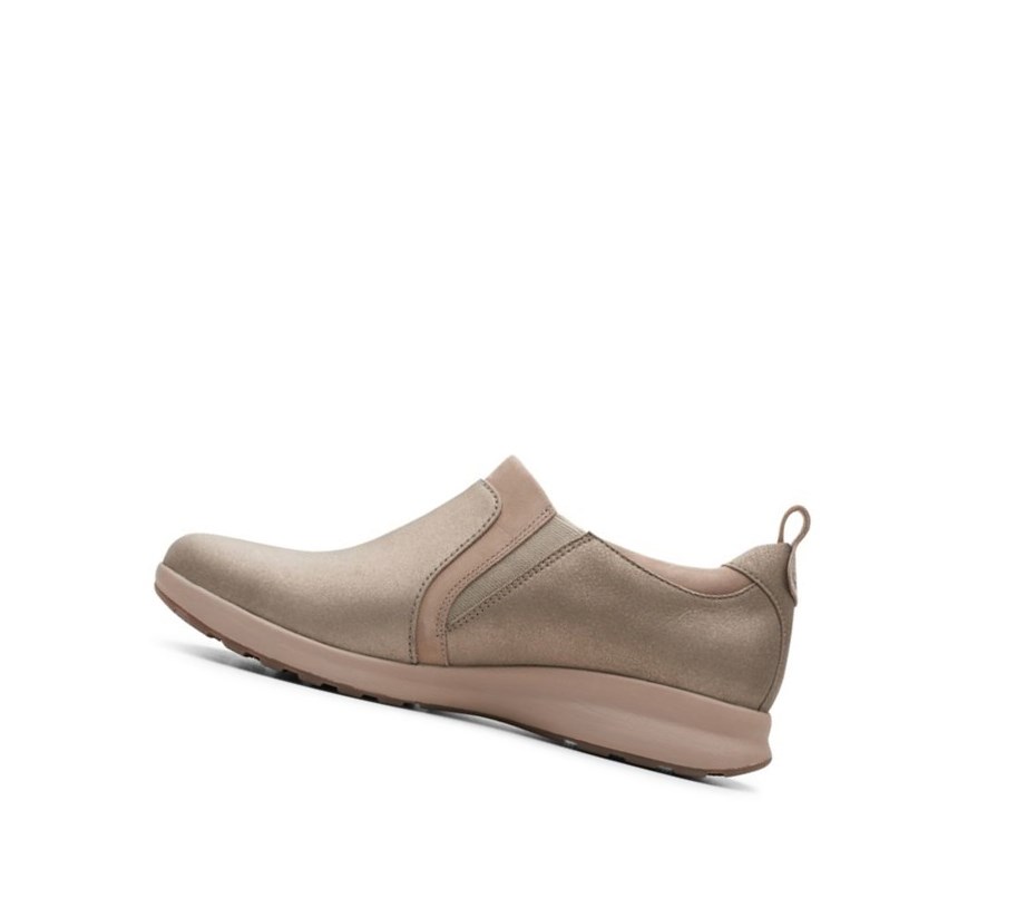 Zapatos Piel Clarks Un Adorn Zip Cuero Anchos Fit Mujer Beige | IBHV-73091