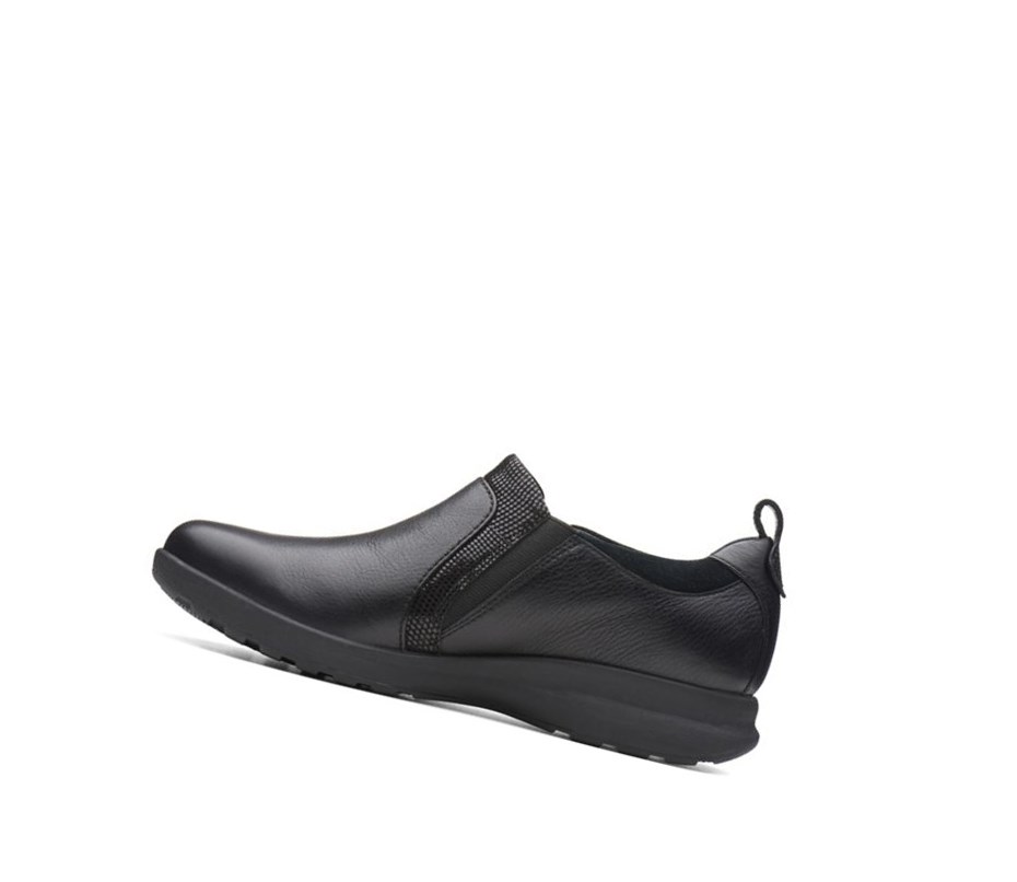 Zapatos Piel Clarks Un Adorn Zip Cuero Anchos Fit Mujer Negras | LHIW-20938