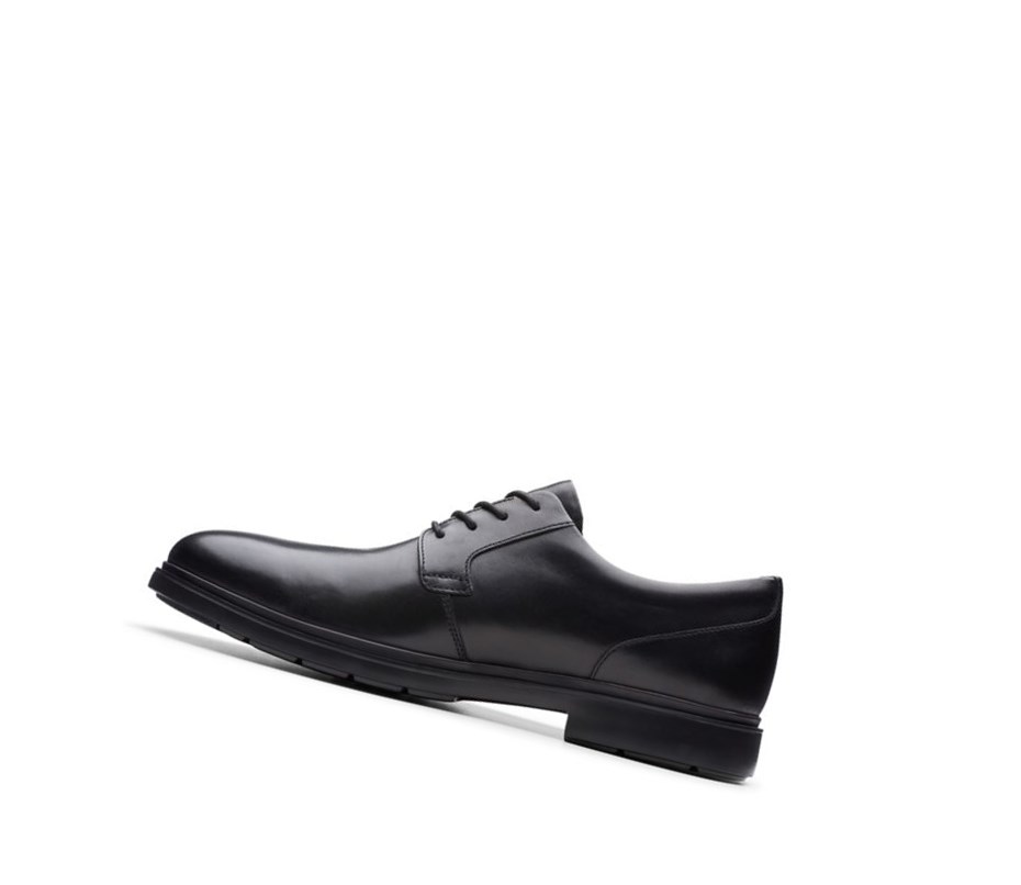 Zapatos Piel Clarks Un Tailor Tie Cuero Hombre Negras | FRHU-14973