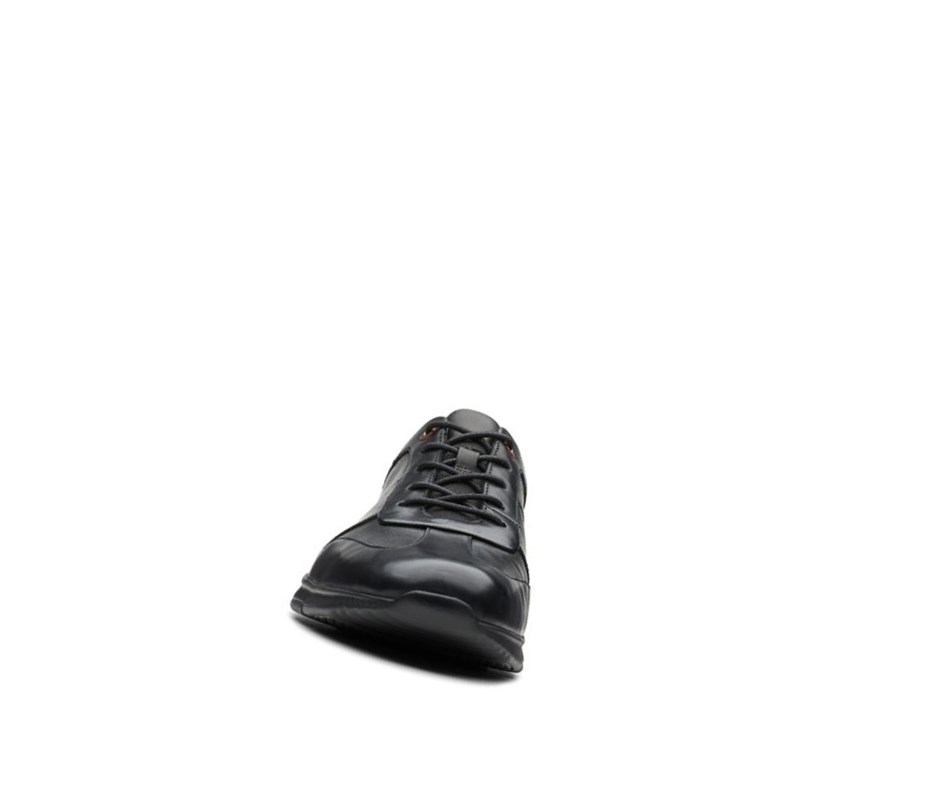 Zapatos Piel Clarks Un Tynamo Tie Cuero Hombre Negras | YELF-18375