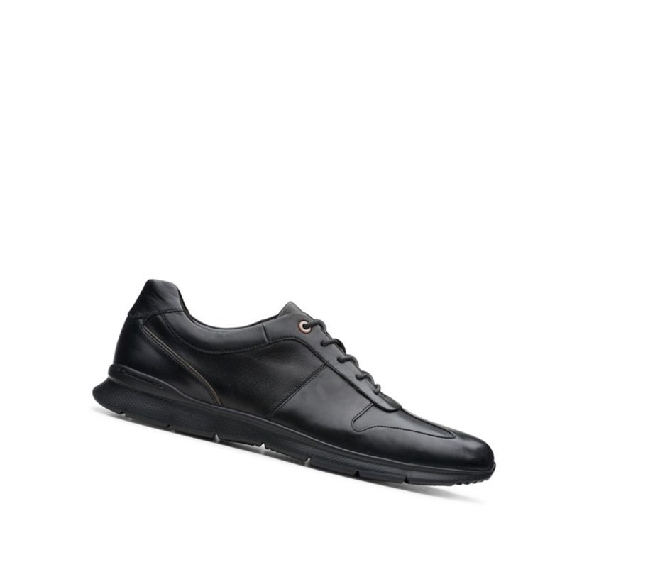 Zapatos Piel Clarks Un Tynamo Tie Cuero Hombre Negras | YELF-18375