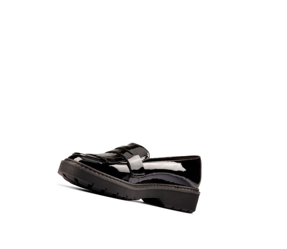 Zapatos Piel Clarks Witcombe Dawn Charol Cuero Mujer Negras | ORQW-13980