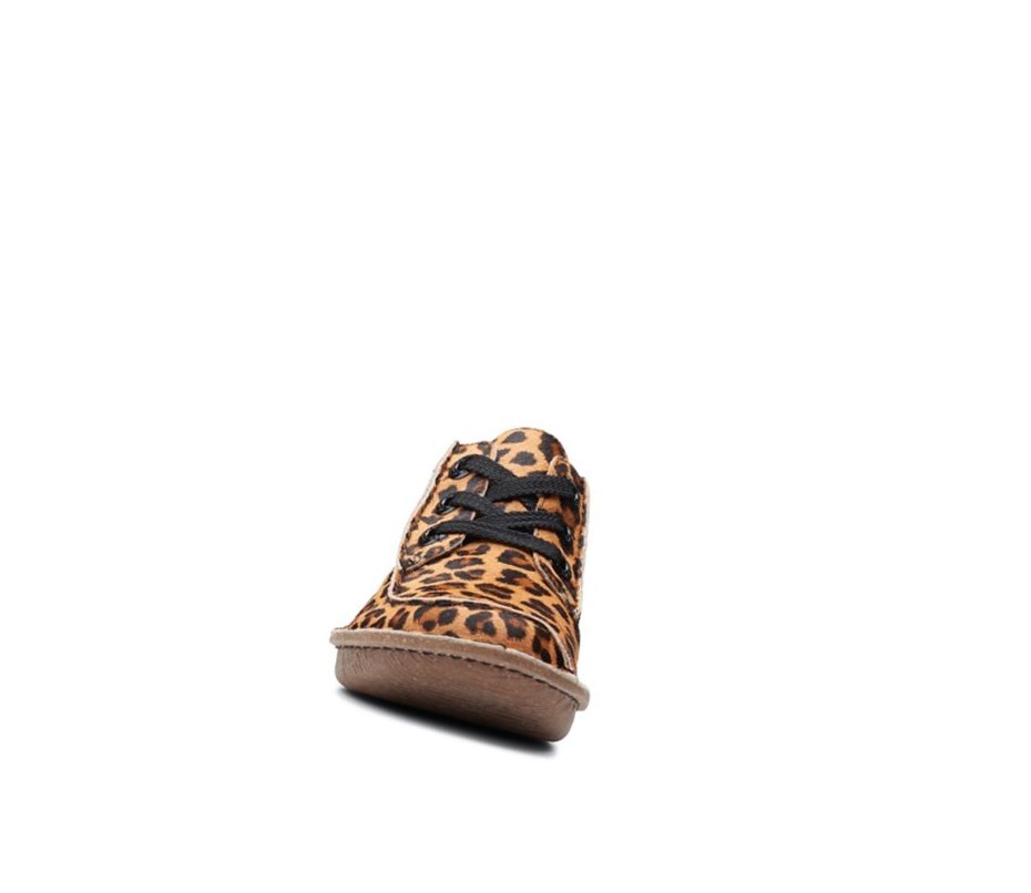 Zapatos Planos Clarks Funny Dream Print Cuero Mujer Leopardo | CBSF-43825