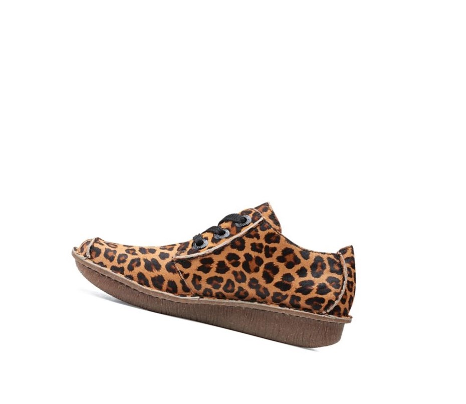 Zapatos Planos Clarks Funny Dream Print Cuero Mujer Leopardo | CBSF-43825