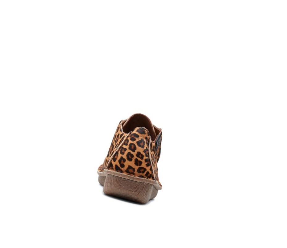 Zapatos Planos Clarks Funny Dream Print Cuero Mujer Leopardo | CBSF-43825