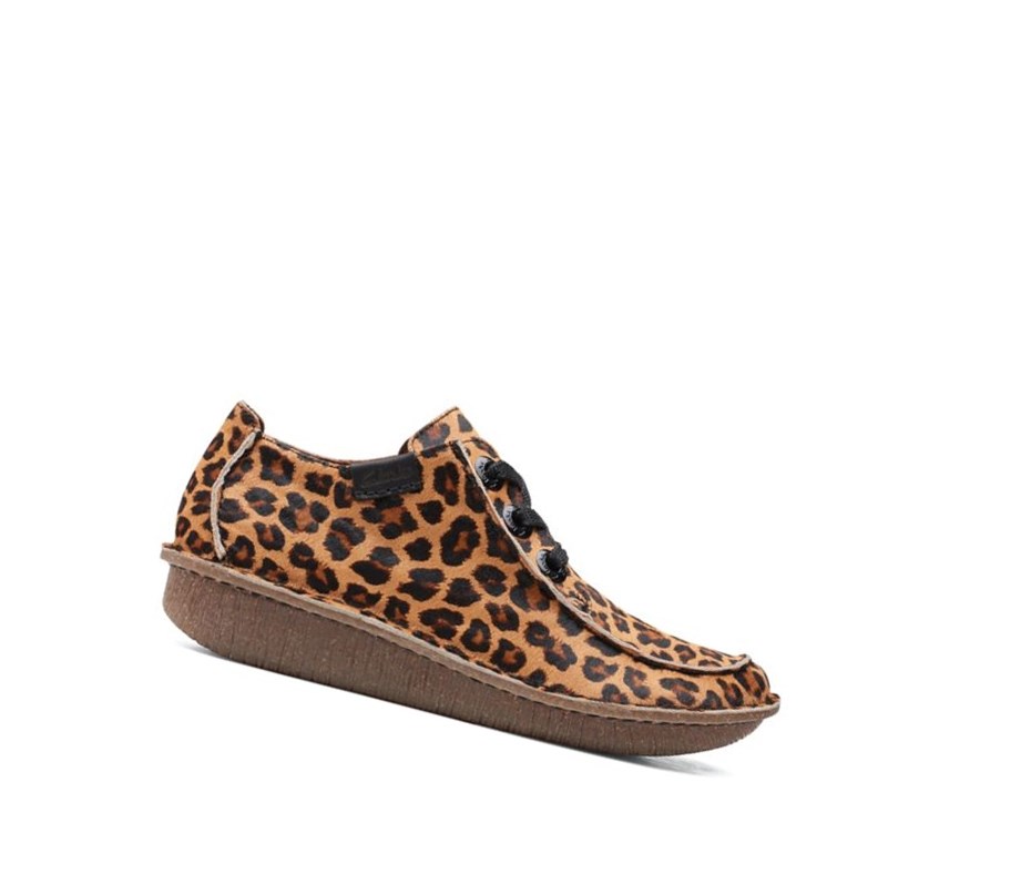 Zapatos Planos Clarks Funny Dream Print Cuero Mujer Leopardo | CBSF-43825