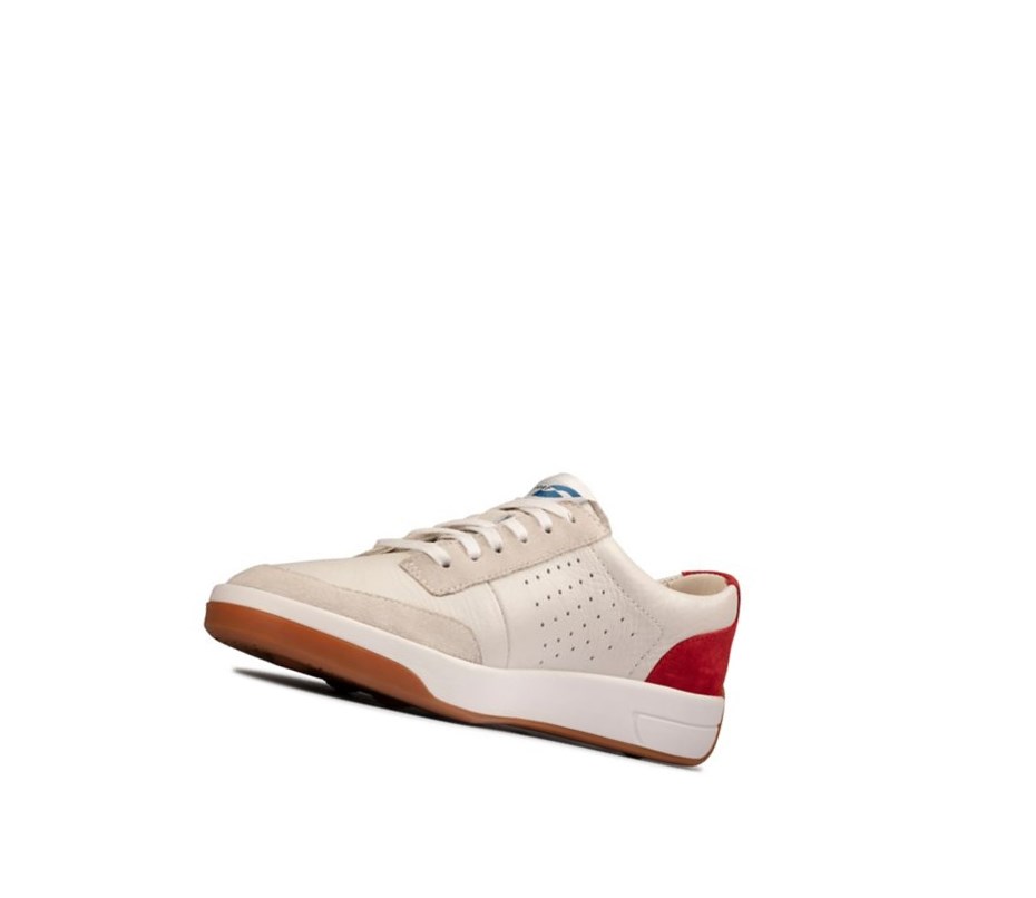 Zapatos Planos Clarks Hero Air Encaje Mujer Blancas Rojas | OUWB-49652