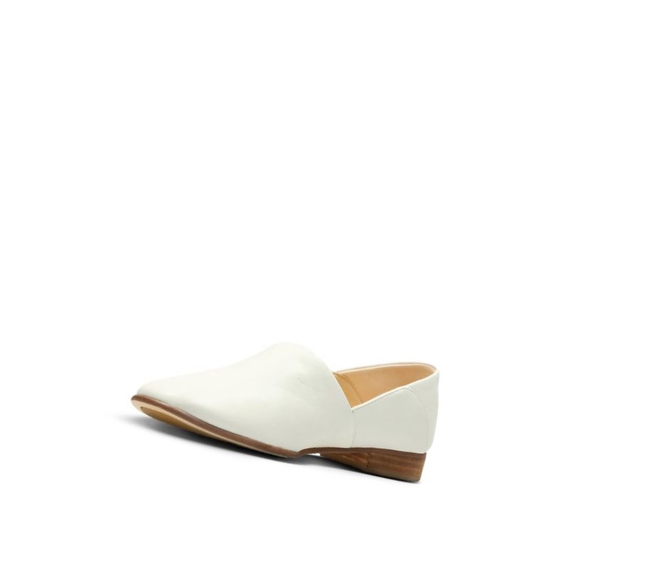 Zapatos Planos Clarks Pure Tone Cuero Mujer Blancas | YZGB-82953