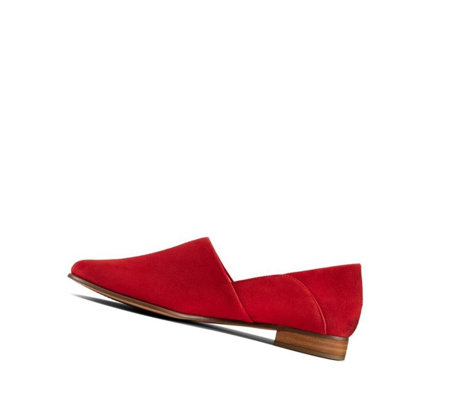 Zapatos Planos Clarks Pure Tone Gamuza Mujer Rojas | BVYM-17489